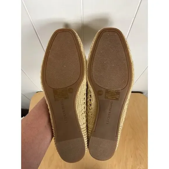 Lucky Brand Women's Avelly‎ Square Toe Macrame Cream Color Flats NWOB Size 11 - Picture 7 of 7